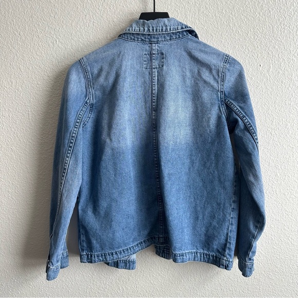 Old Navy Light & Dark Wash Button Front Pocket Jean Jacket Size Small - Picture 7 of 8